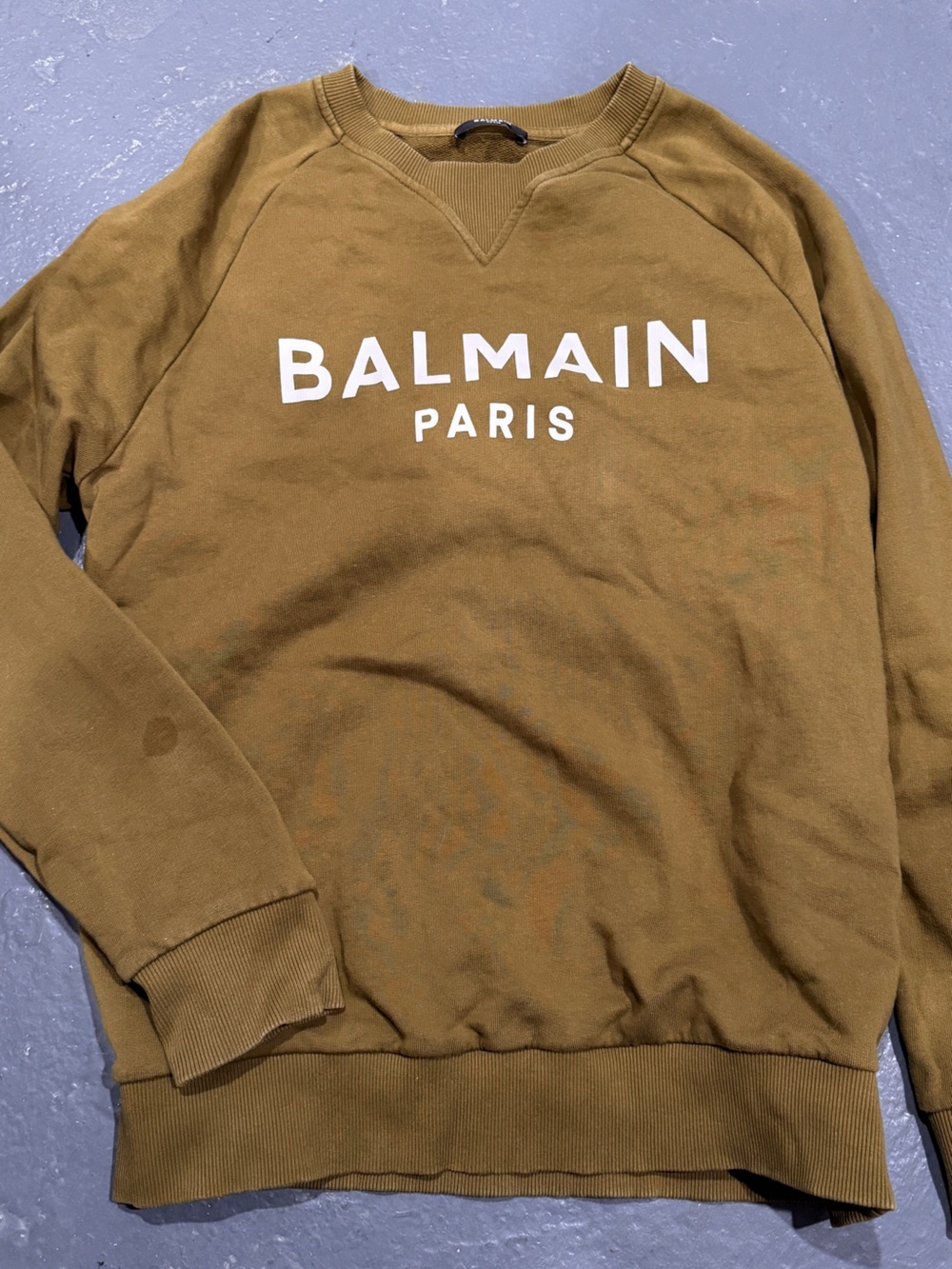 Balmain Olive Green Logo Sweatshirt